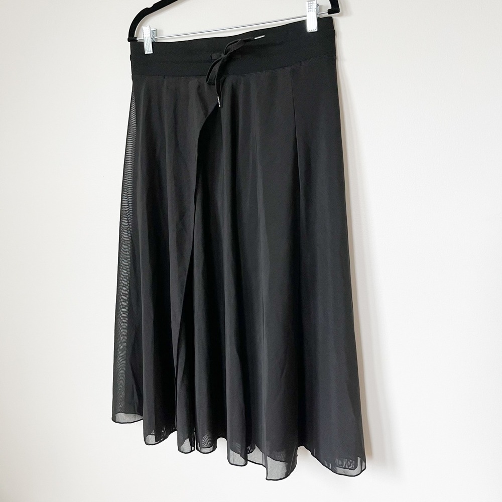 NEW Halara High Waist Drawstring Mesh Pocket Flowy Midi Casual Skirt Black Large - Picture 6 of 16